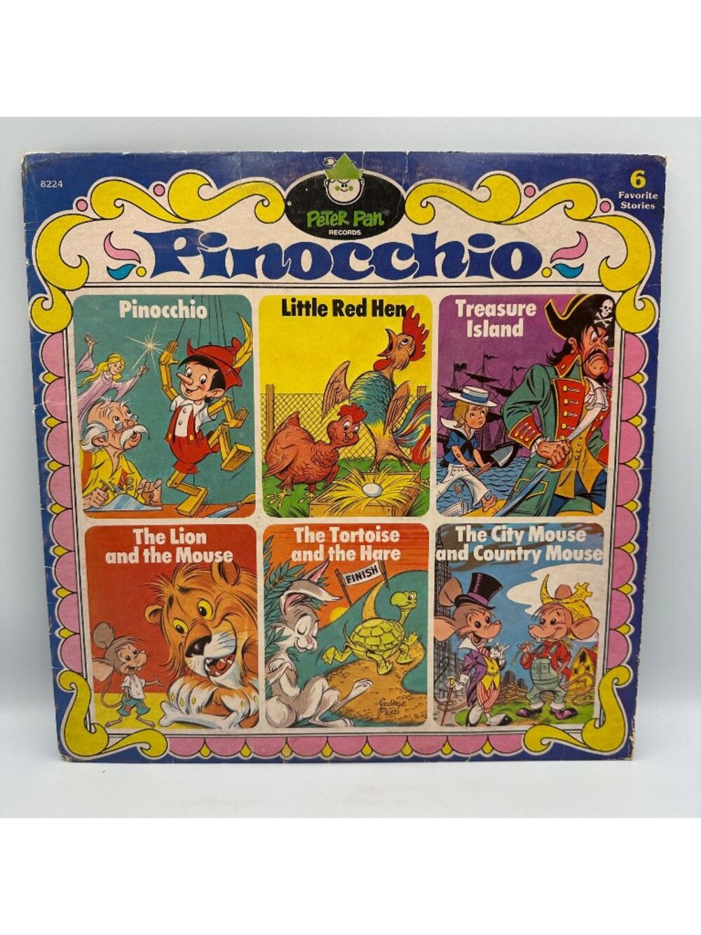 Pinocchio & 6 Favorite Stories LP Album 1970s Peter Pan Records 33 RPM Childrens